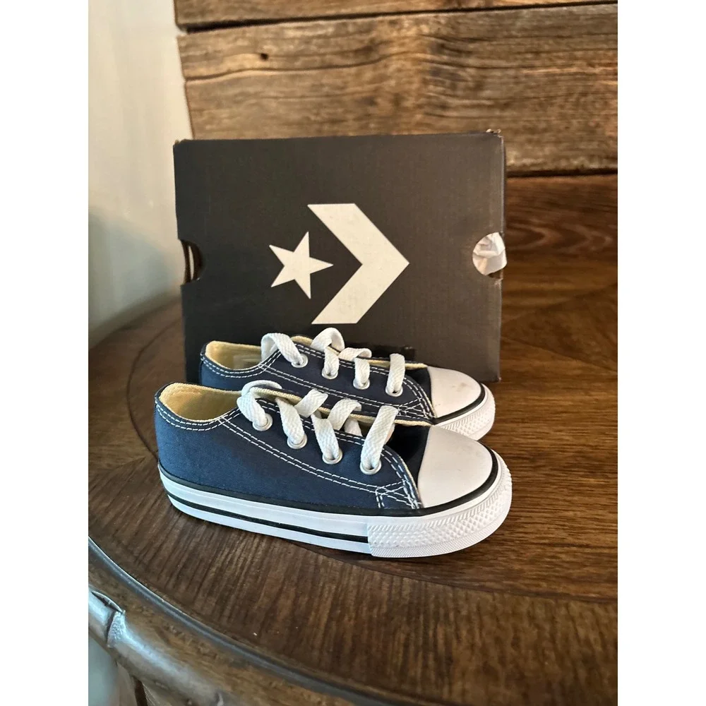 Converse Chuck Taylor All Star Ox Infant Navy Blue Low Top Sneakers 7J237 Size 7